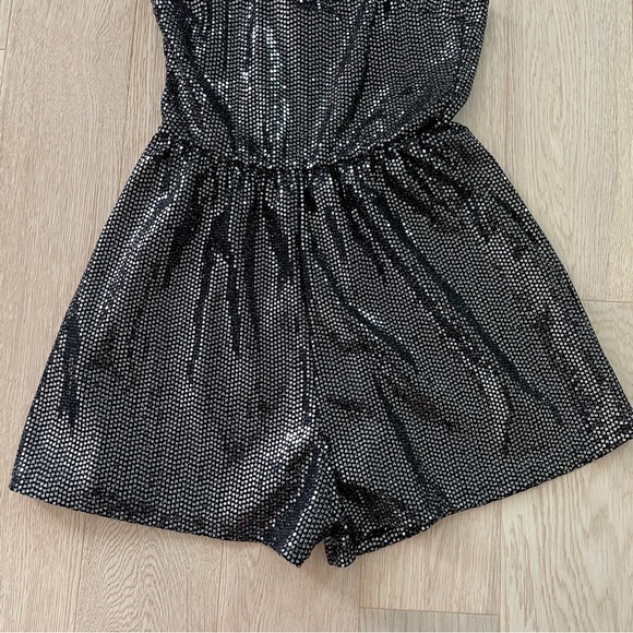 Divided Silver Sequin Black Romper - XS - Picture 3 of 10